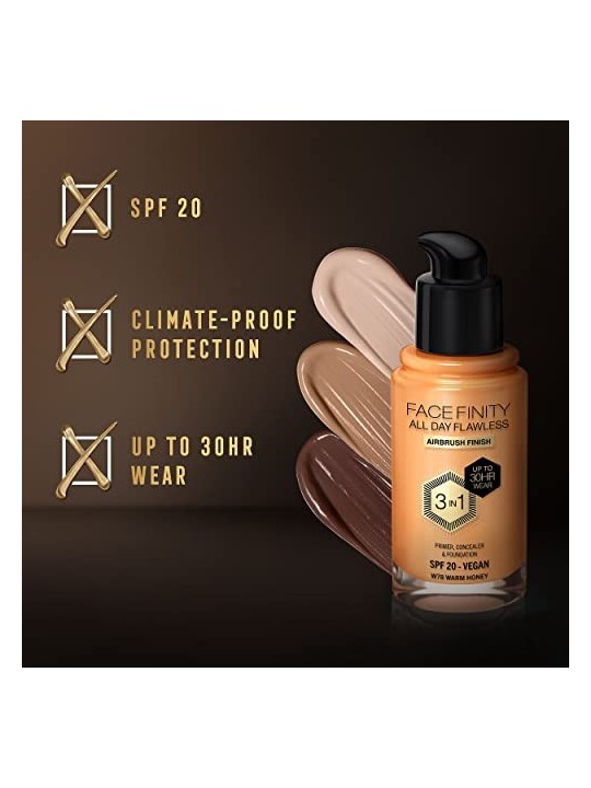 Max Factor All Day Flawless Facefinity 3 in 1 W78 Warm Honey