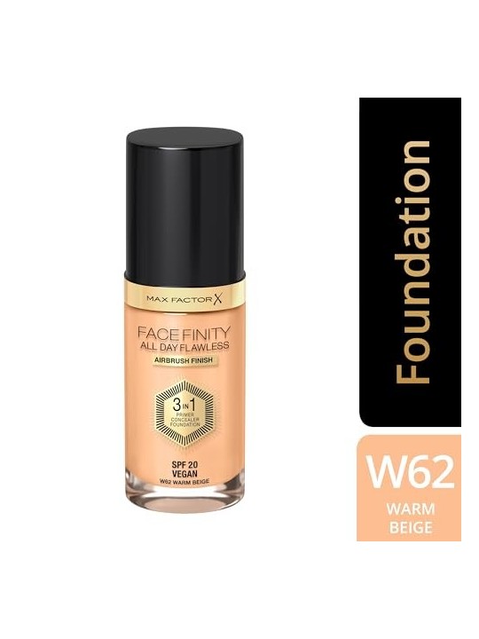 Max Factor All Day Flawless Facefinity 3 in 1 W62 Warm Beige