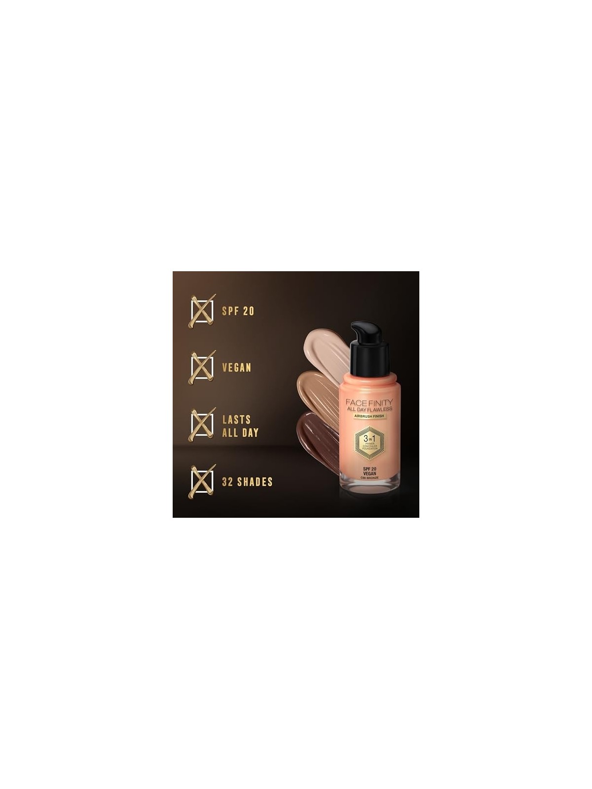 Max Factor All Day Flawless Facefinity 3 in 1 W62 Warm Beige