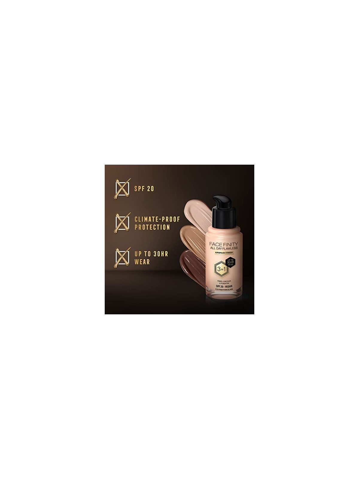 Max Factor FACEFINITY ALL DAY FLAWLESS 3 IN 1 C10 Porcellana Chiara 30ml