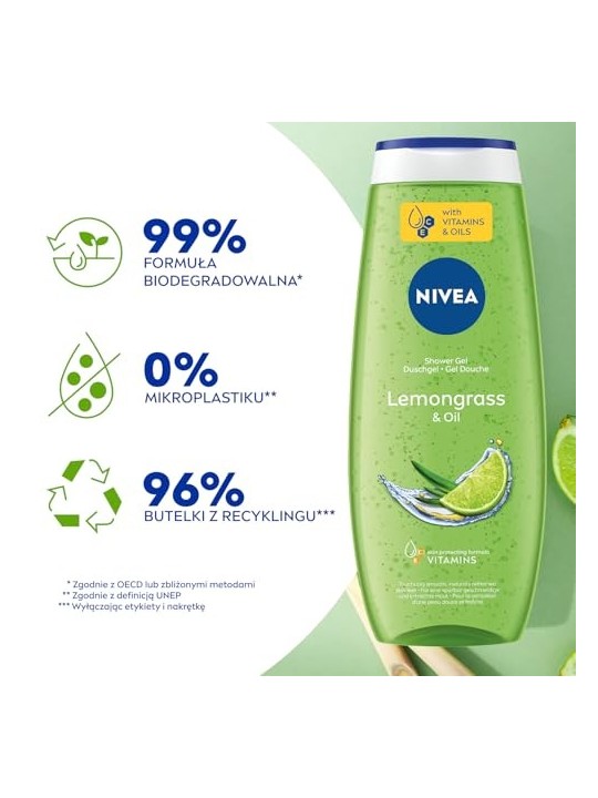 Nivea Lemongrass & Oil Care Shower Gel doccia 500ml