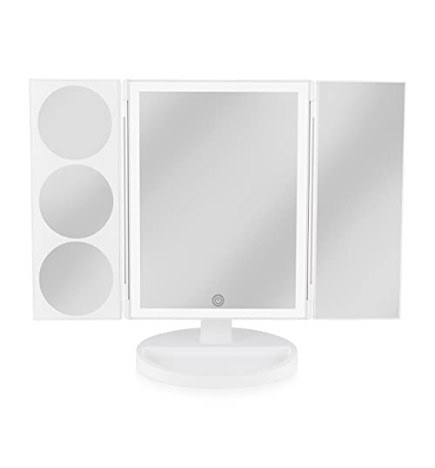 Specchio trucco illuminato a LED donna