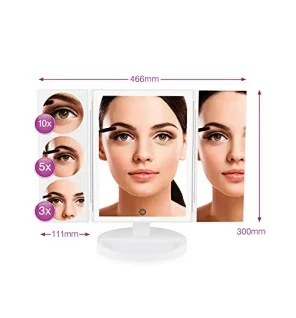 RioBeauty Specchio per il trucco illuminato a LED donna