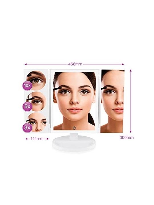 Specchio trucco illuminato a LED donna