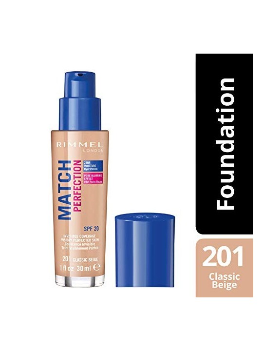 Fondotinta Rimmel London MAKEUP MATCH PERFECTION SPF 25 201 Beige Classico donna