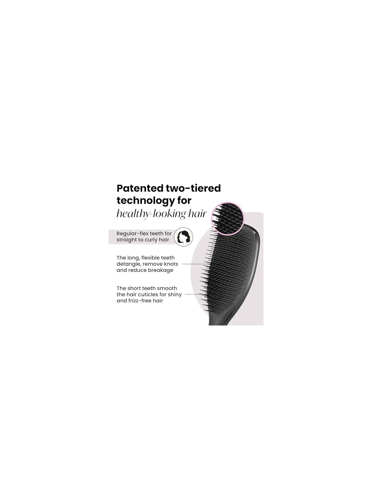 Tangle Teezer Large Wet Detangling Hair Brush Black Gloss