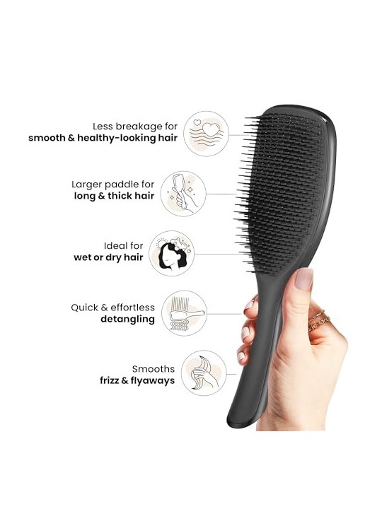 Tangle Teezer Large Wet Detangling Hair Brush Black Gloss