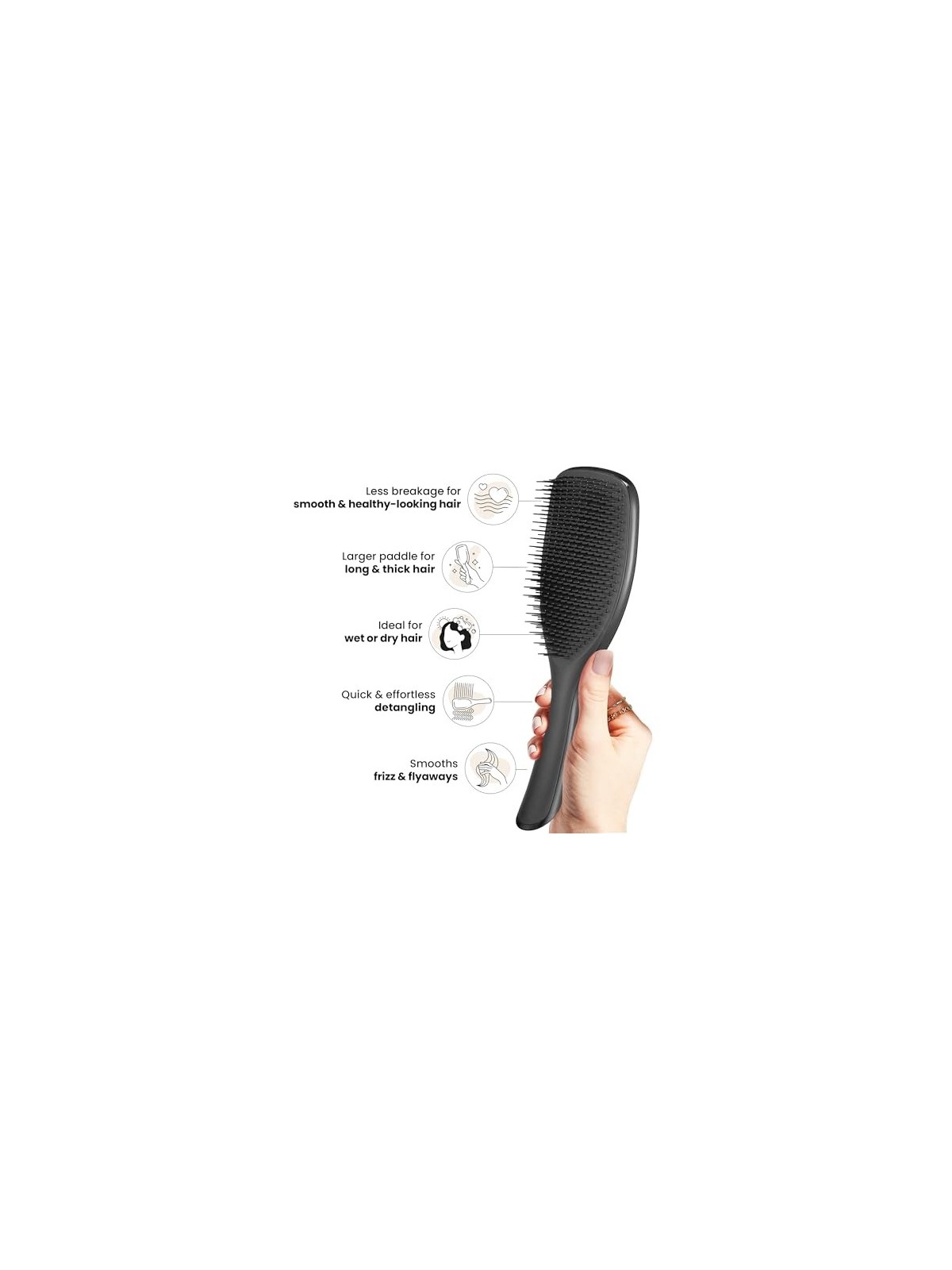 Tangle Teezer Large Wet Detangling Hair Brush Black Gloss