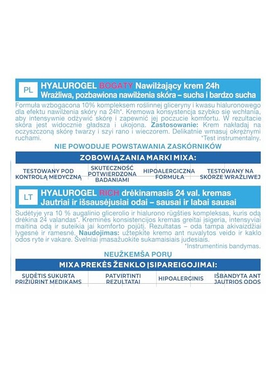 Crema idratante intensiva per pelli sensibili
