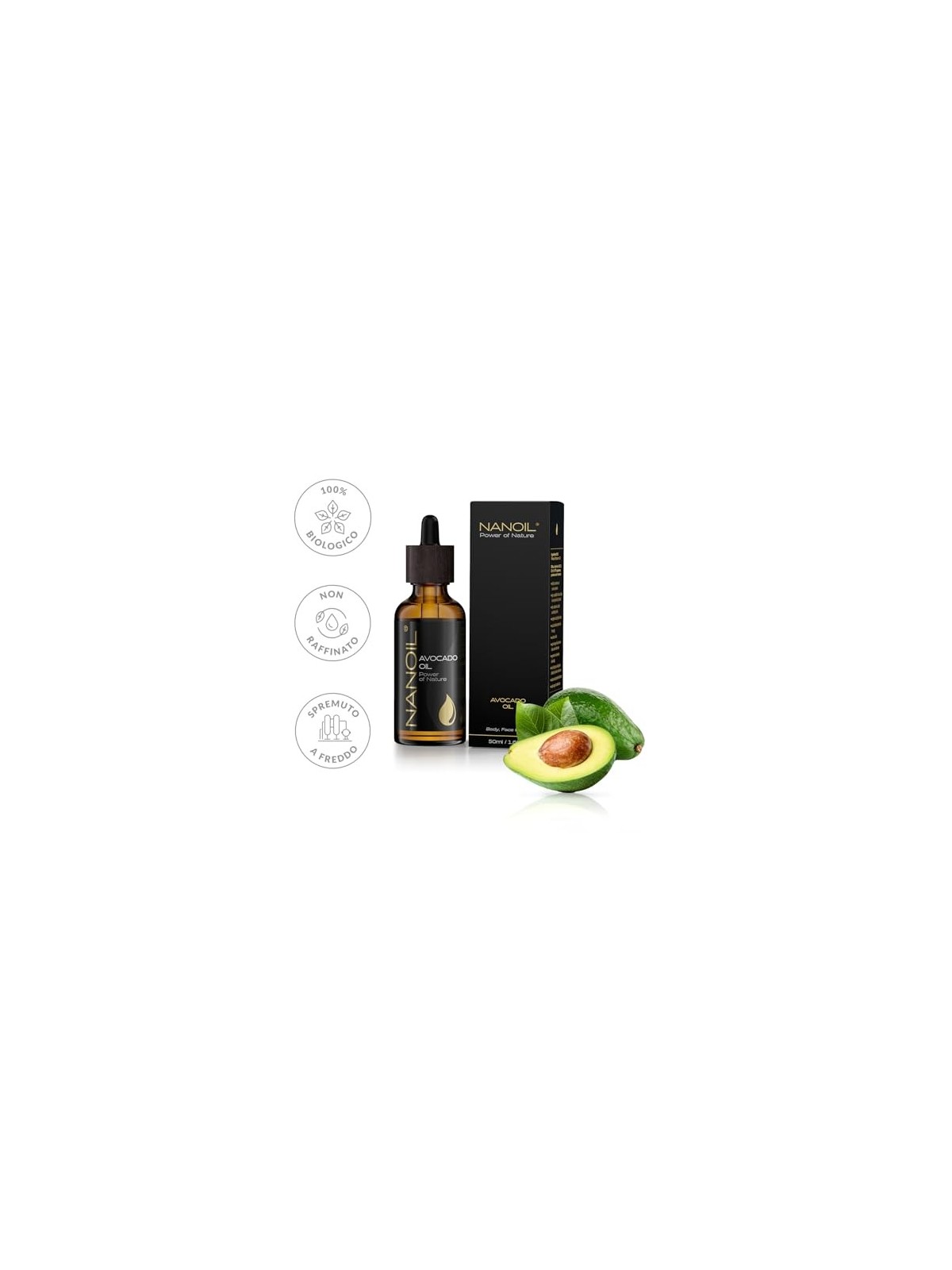 Nanoil Olio di Avocado per capelli e corpo 50ml