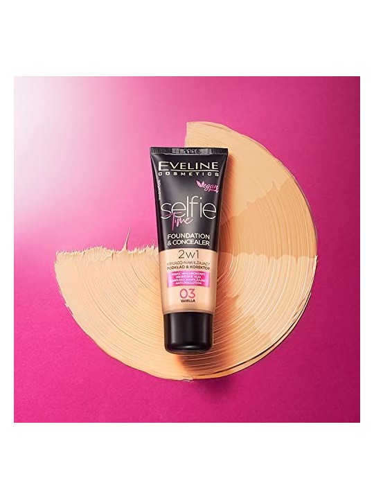 Fondotinta e correttore EVELINE Selfie Time 04 Natural 30ml