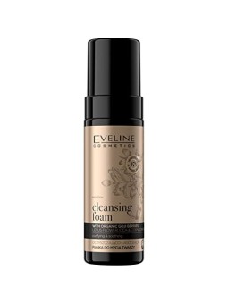Schiuma detergente e lenitiva per il viso EVELINE Organic Gold