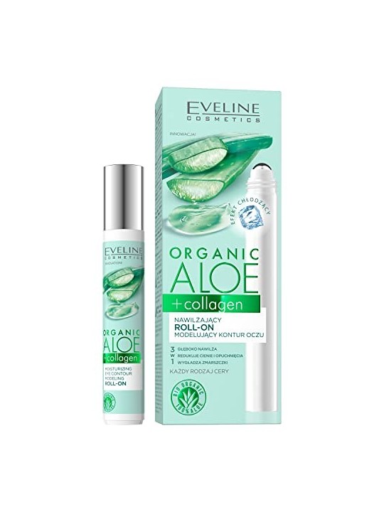EVELINE Contorno occhi modellante rollon idratante Aloe Collagene biologico per tutti i tipi di pelle 15ml Eveline Cosmetics www