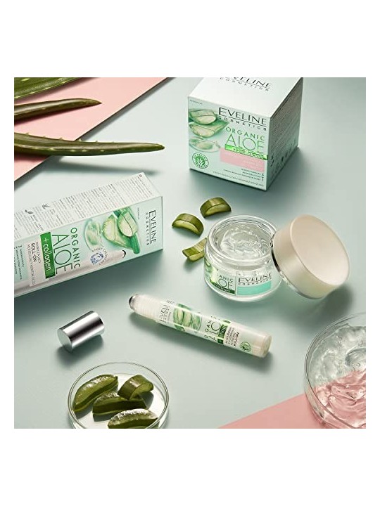 EVELINE Contorno occhi modellante rollon idratante Aloe Collagene biologico per tutti i tipi di pelle 15ml Eveline Cosmetics www