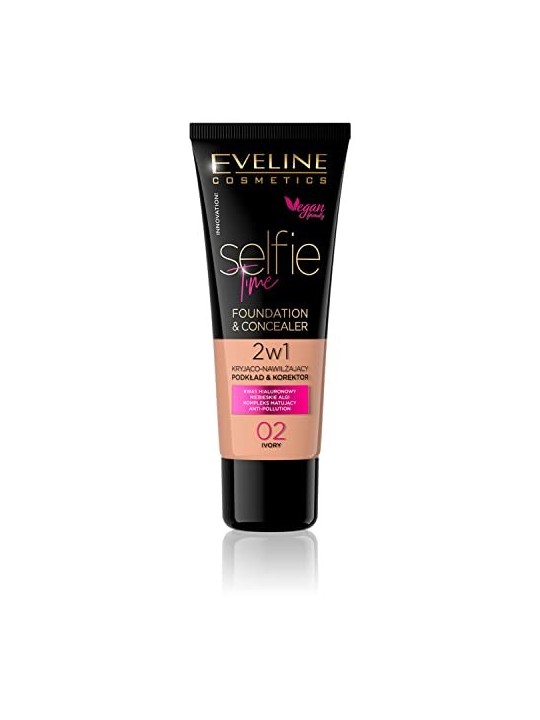 Fondotinta e correttore EVELINE Selfie Time 02 Ivory 30ml