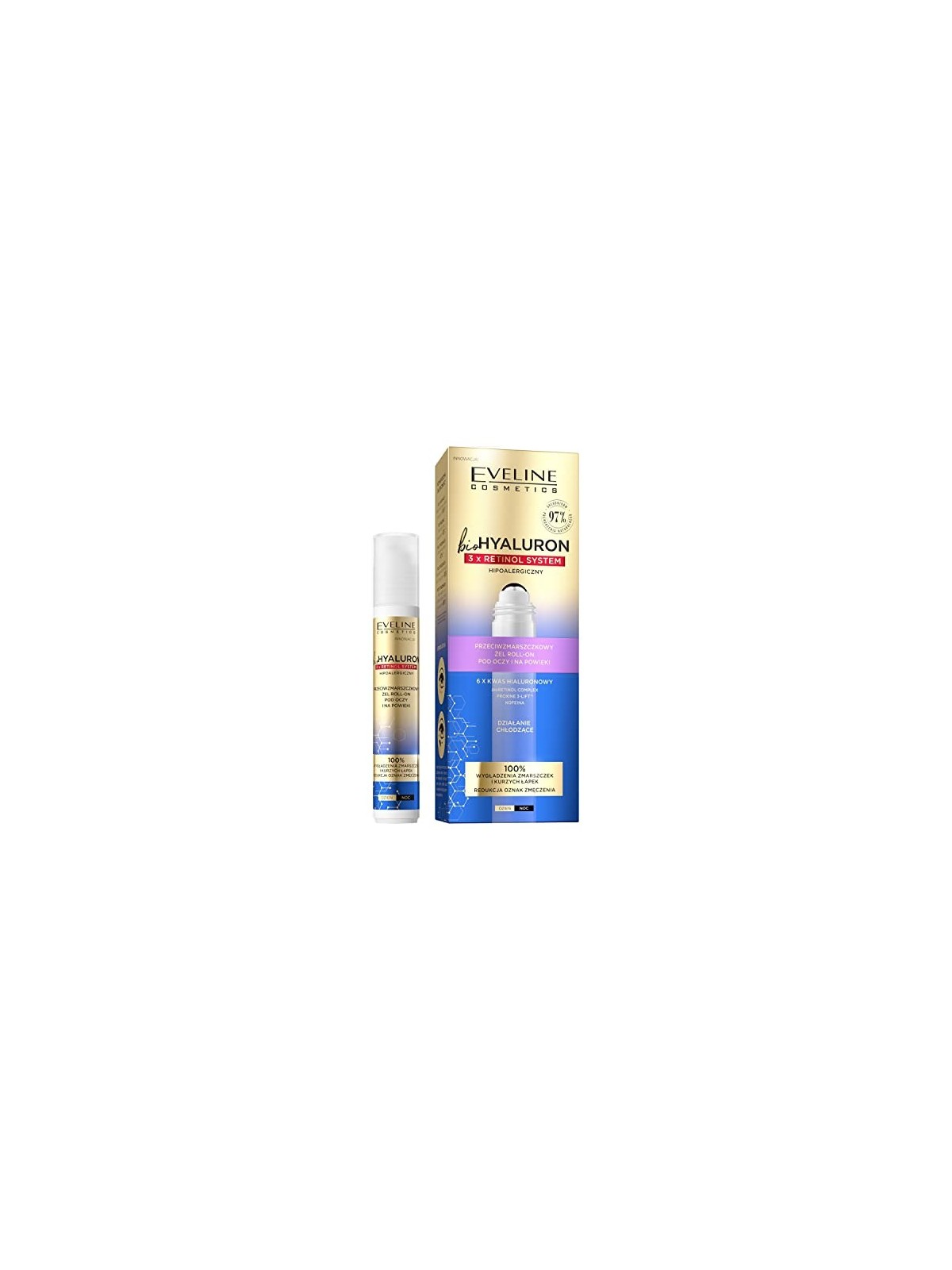 EVELINE Biohyaluron 3xRetinol Sistema antirughe gel occhi rollon