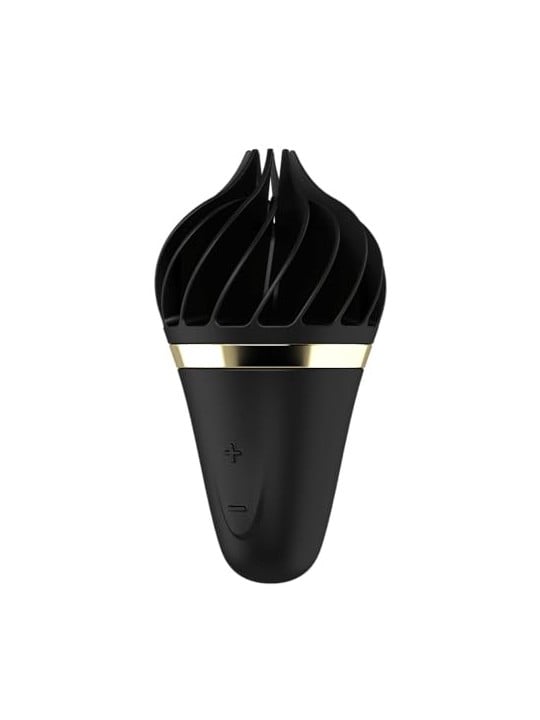 Vibratore a cono gelato Satisfyer nero-oro