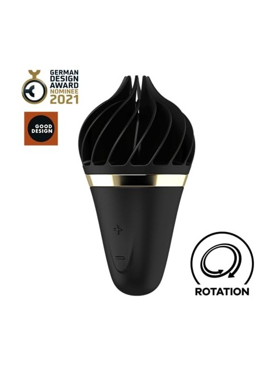 Vibratore a cono gelato Satisfyer nero-oro