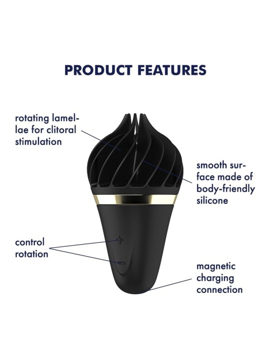 Vibratore a cono gelato Satisfyer nero-oro