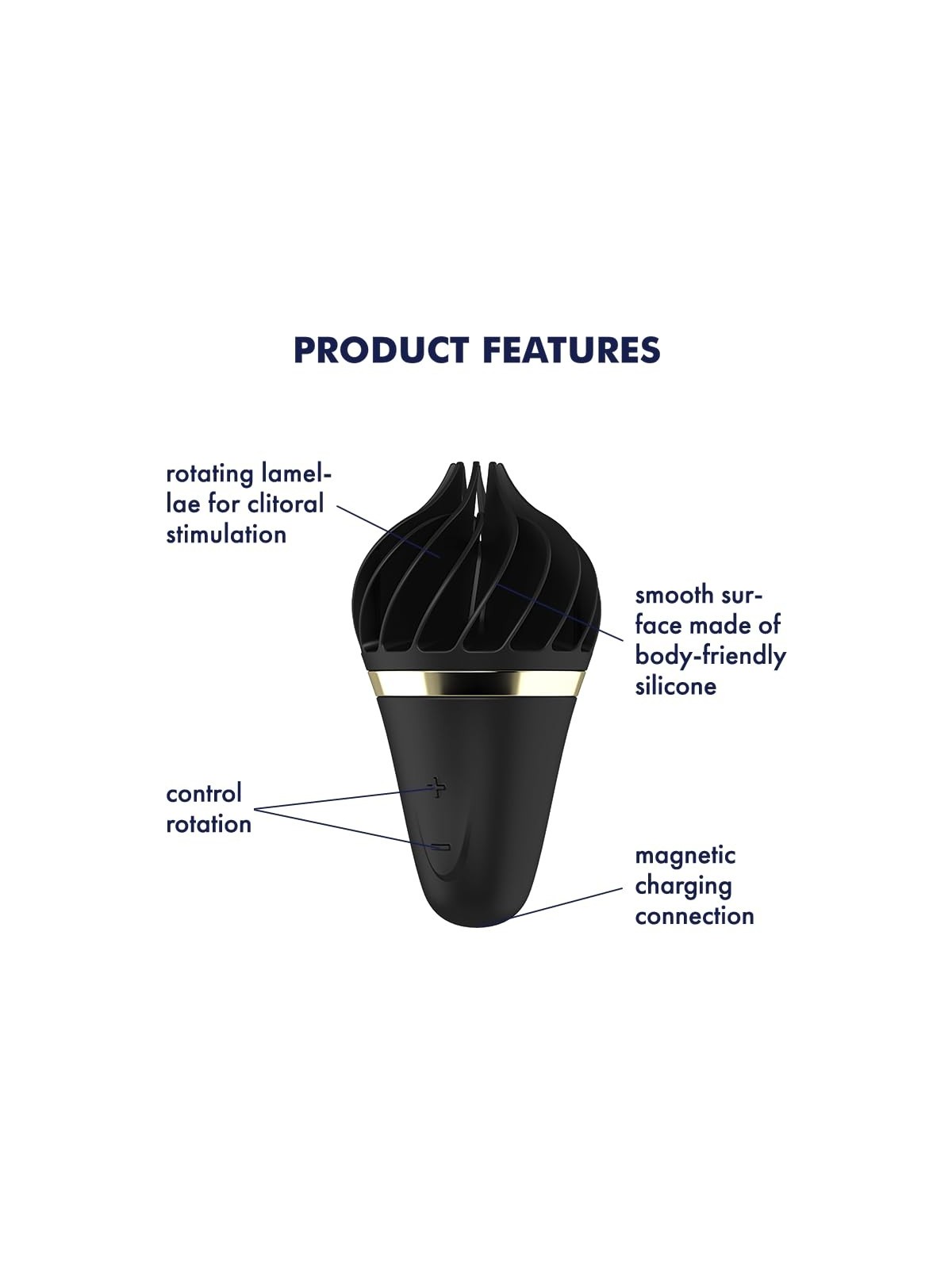Vibratore a cono gelato Satisfyer nero-oro