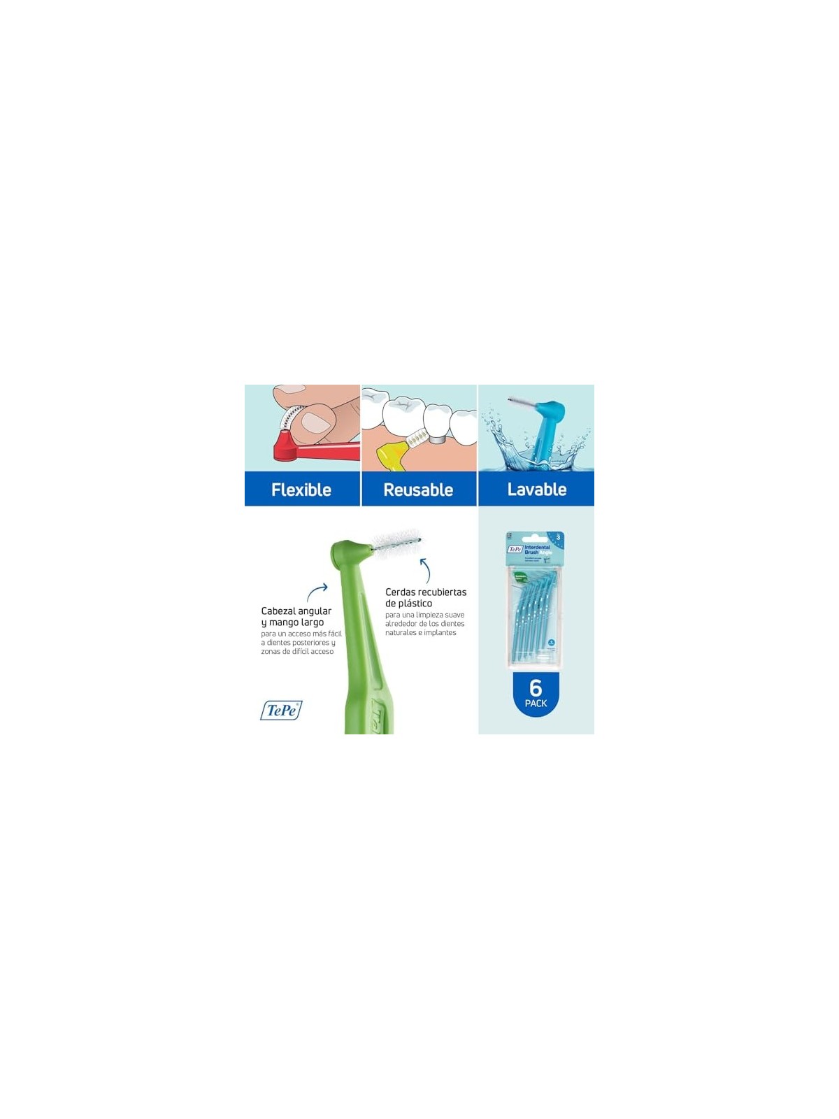 TePe Scovolino Interdentale Angolare 6 Pz donna  06 mm modr