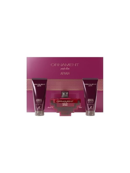 Afnan Ornament Purple Allure Set regalo eau de parfum 100 ml gel doccia 100 ml e lozione corpo 100 ml donna 100ml