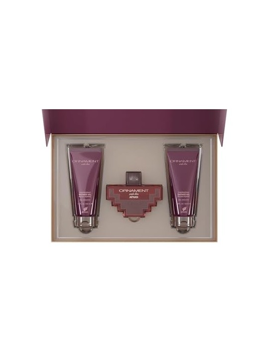 Afnan Ornament Purple Allure Set regalo eau de parfum 100 ml gel doccia 100 ml e lozione corpo 100 ml donna 100ml