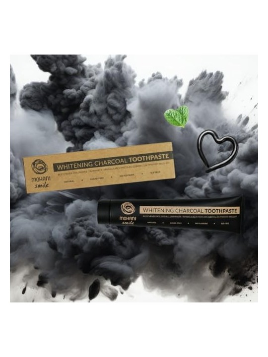 Whitening Charcoal Dentifricio pasta sbiancante naturale carbone attivo 75ml