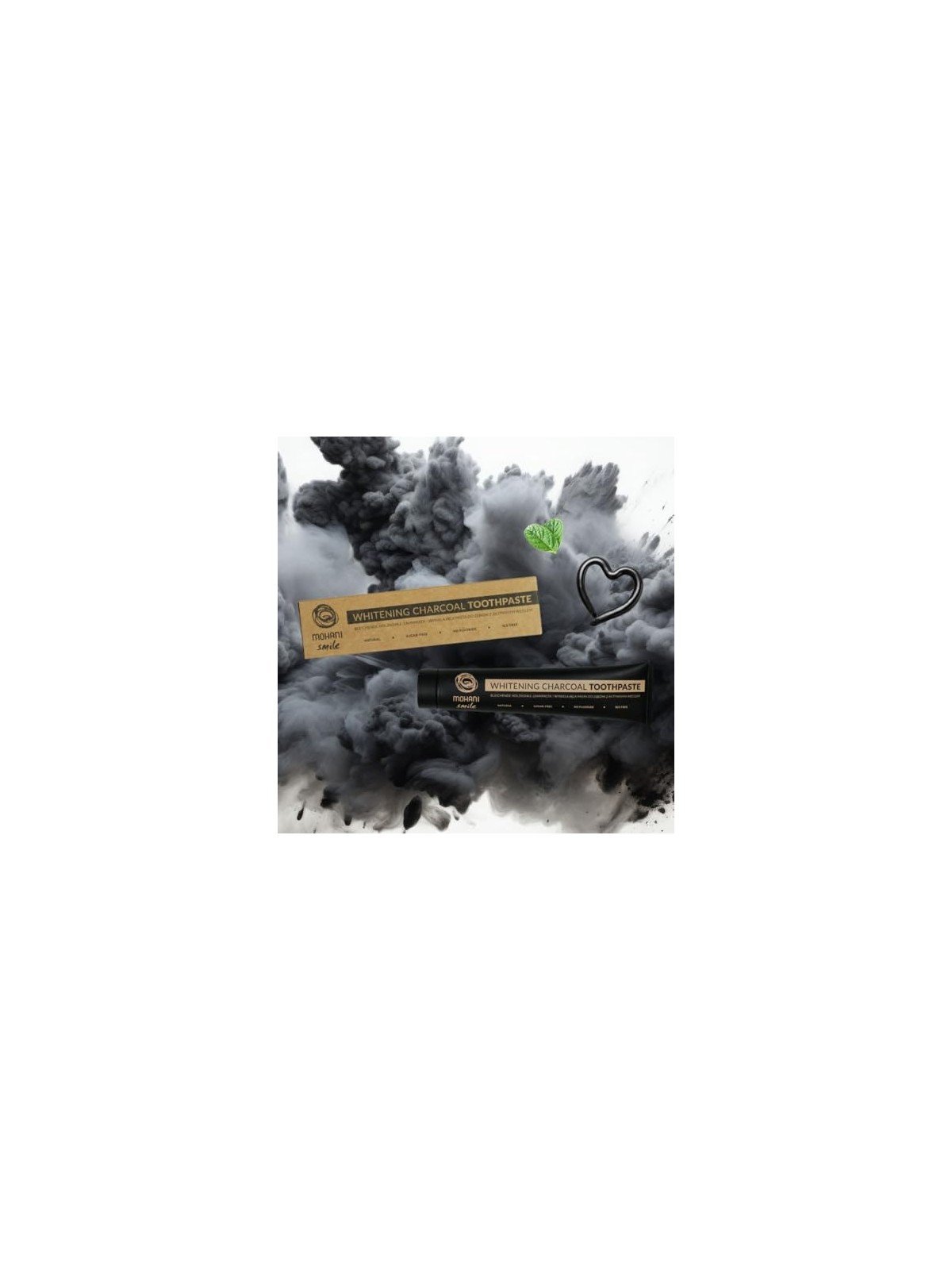 Whitening Charcoal Dentifricio pasta sbiancante naturale carbone attivo 75ml