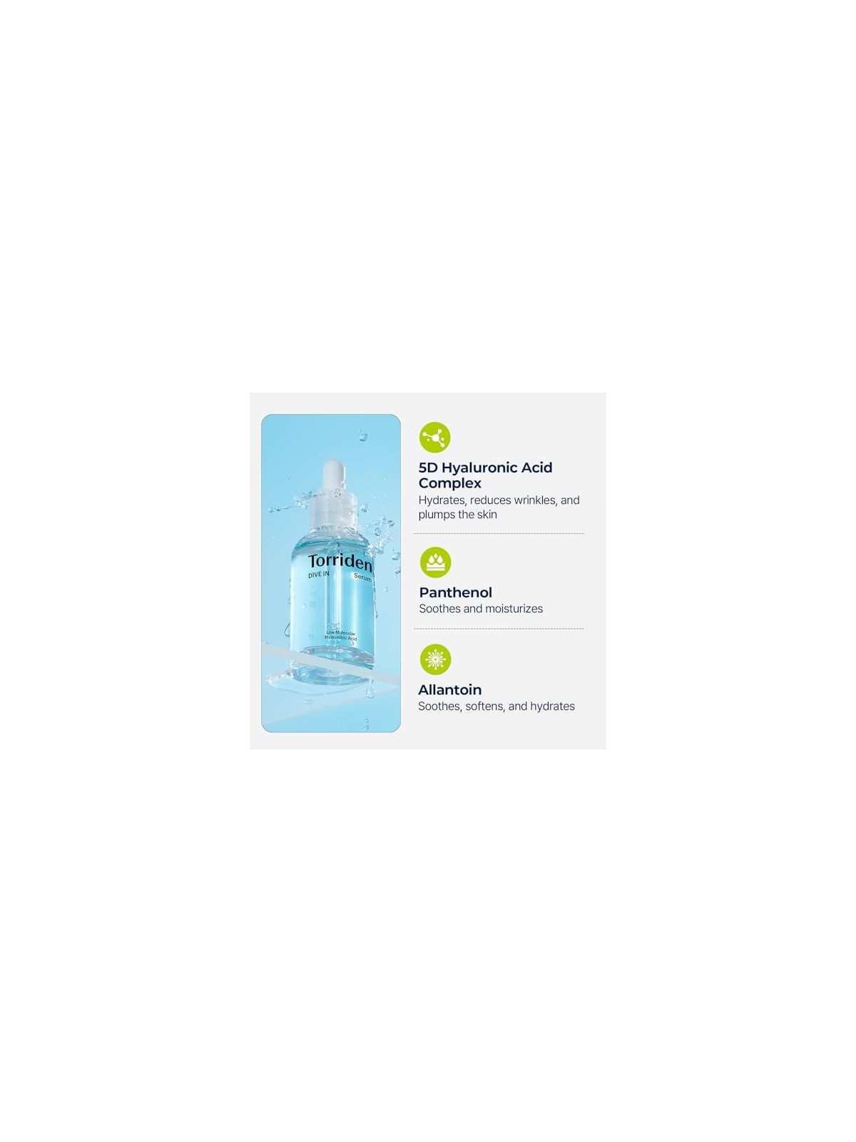 Torriden Dive In Low Molecular Hyaluronic Acid Serum 50ml Torriden www.essenzetotalstyle.com 