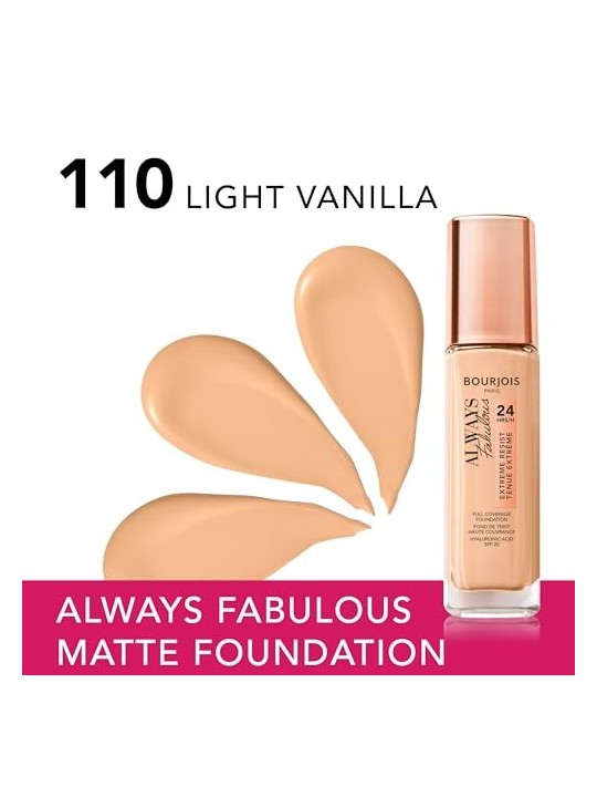 Fondotinta Bourjois Always Fabulous 24H SPF20 110 Light Vanilla