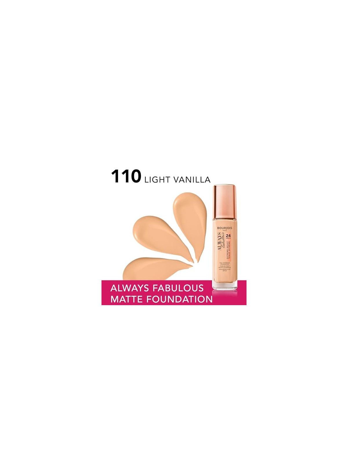 Fondotinta Bourjois Always Fabulous 24H SPF20 110 Light Vanilla