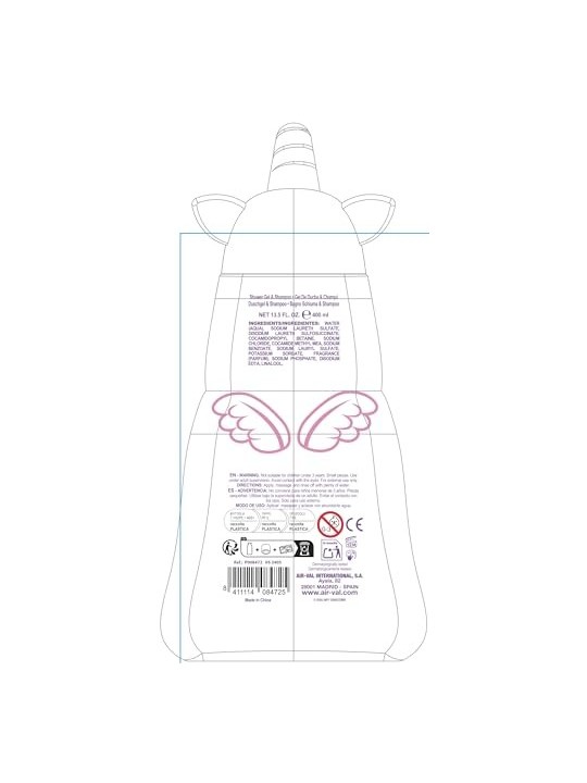 Cartoon EAU MY UNICORN gel doccia shampoo 400ml donna 400ml
