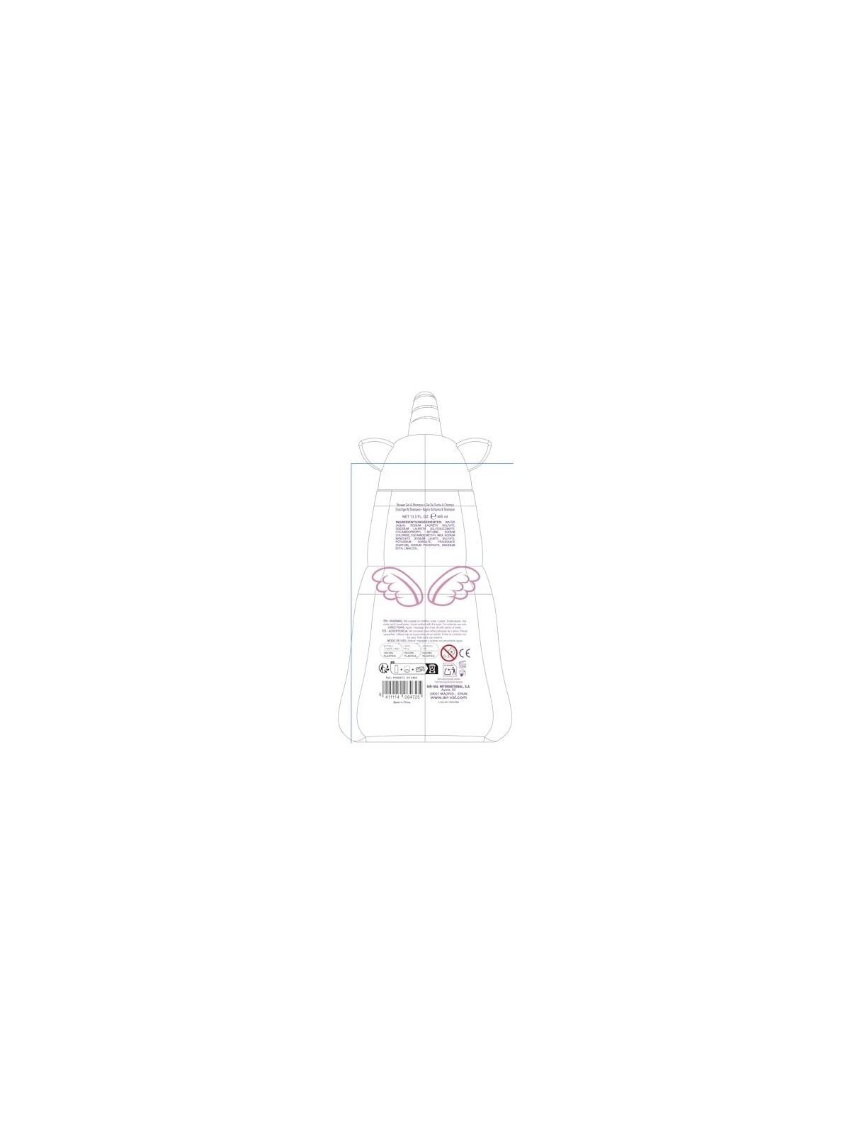 Cartoon EAU MY UNICORN gel doccia shampoo 400ml donna 400ml