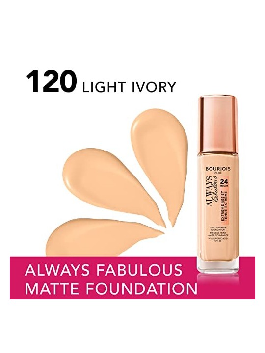 Fondotinta Bourjois Always Fabulous 24H SPF20 30 ml 120 Light Ivory
