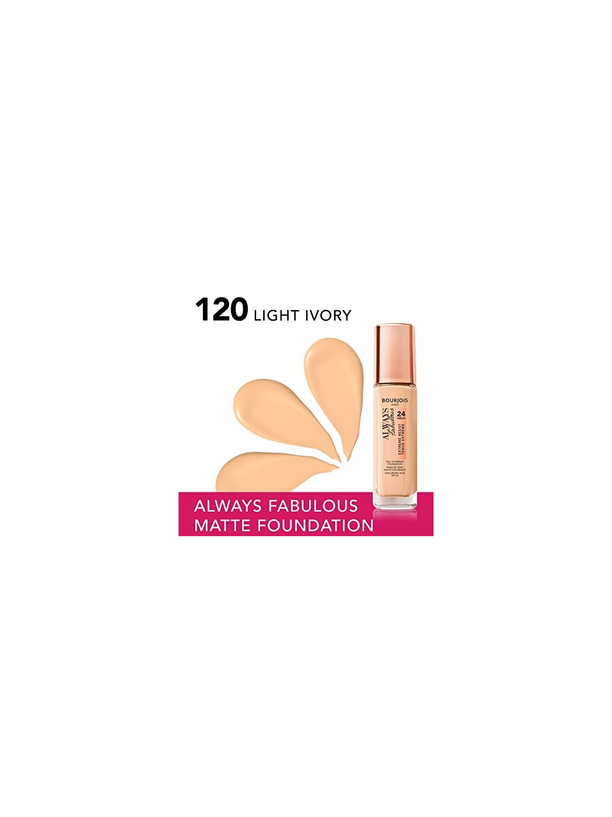 Fondotinta Bourjois Always Fabulous 24H SPF20 30 ml 120 Light Ivory