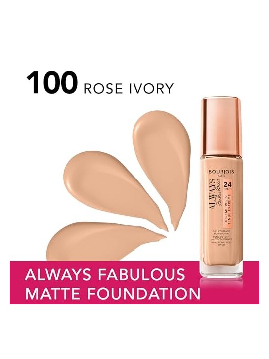 Fondotinta Bourjois Always Fabulous 24H SPF20 100 Rose Ivory