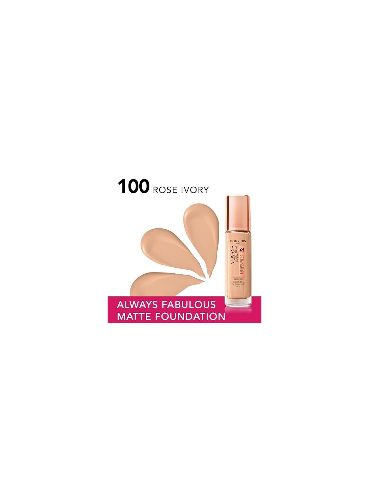 Fondotinta Bourjois Always Fabulous 24H SPF20 100 Rose Ivory
