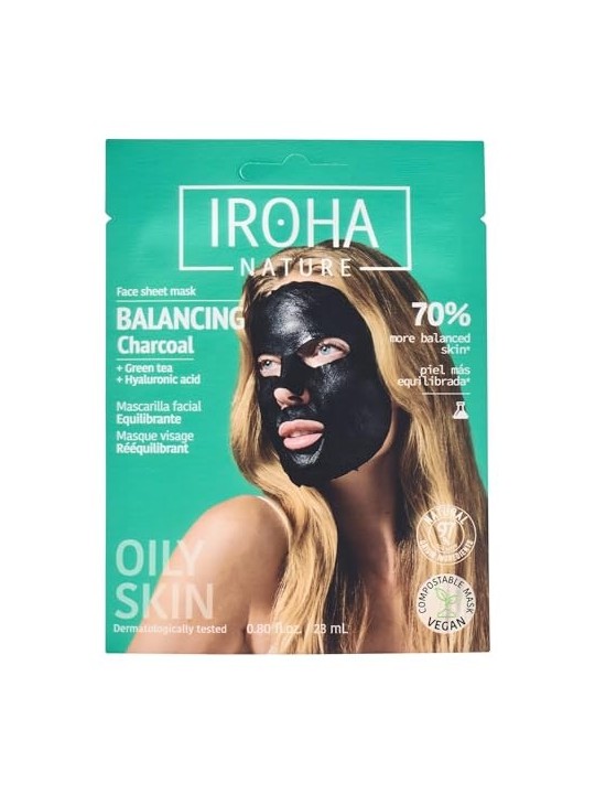 Iroha DETOX BLACK CHARCOAL disposable face mask
