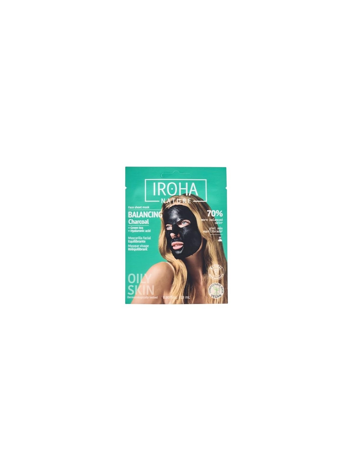 Iroha DETOX BLACK CHARCOAL disposable face mask