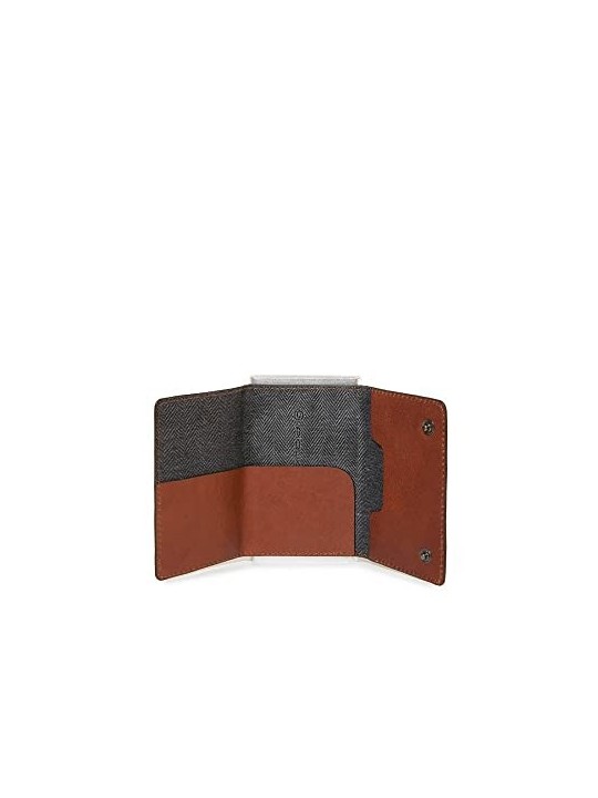 Piquadro Blue Square Porta Carte di Cuoio Marrone Uomo