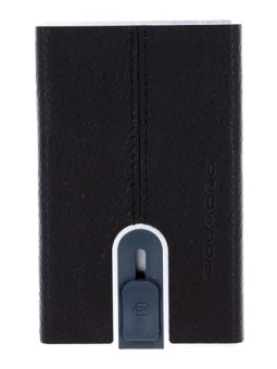 Porta Carte di Credito Piquadro Black Square in Pelle Marrone