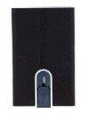 Porta Carte di Credito Piquadro Black Square in Pelle Marrone