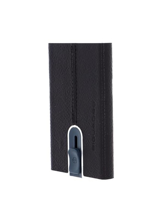 Porta Carte di Credito Piquadro Black Square in Pelle Marrone
