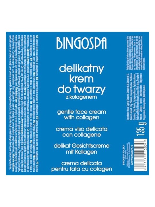Crema viso delicata al collagene 135g