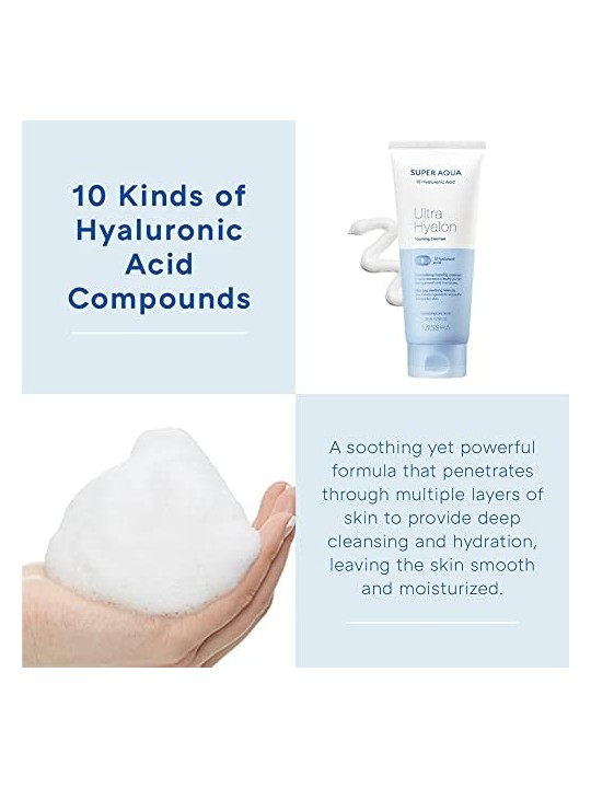 Missha Detergente schiumogeno Super Aqua Ultra Hyalron donna 200ml Missha www.essenzetotalstyle.com 