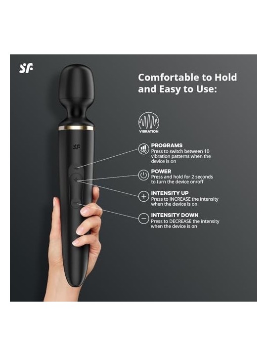 SATISFYER Wander Women Massaggiatore Vibratore Nero Nero 1un Unisex