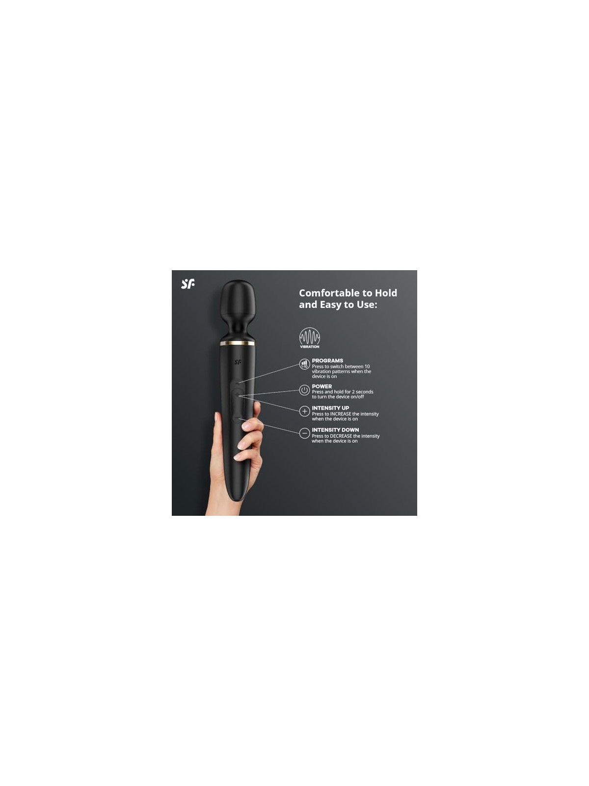 SATISFYER Wander Women Massaggiatore Vibratore Nero Nero 1un Unisex