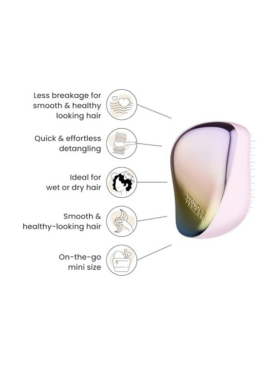 Tangle Teezer Styler compatto cromato opaco perlescente Spazzola per capelli professionale donna