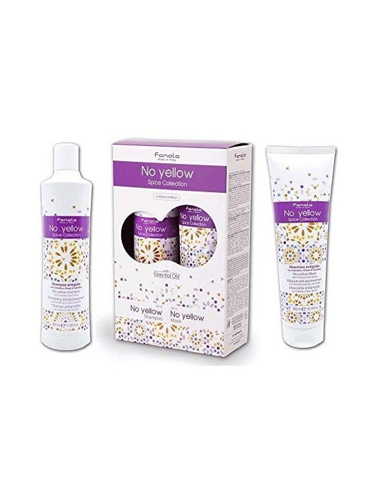 Set Fanola No Yellow Spice Collection Crema Trattamento Capelli Maschera per la Neutralizzazione dei Toni Gialli 300ml